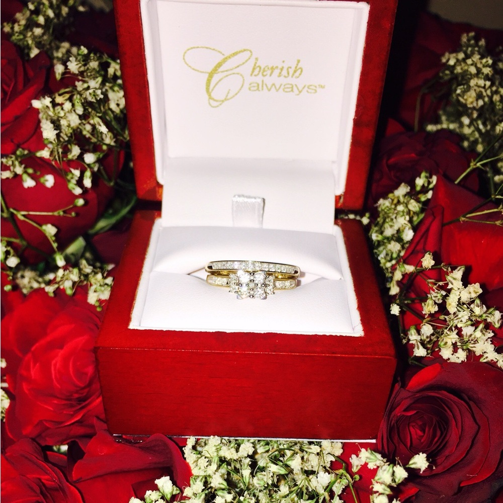 Womens Diamond Bridal Set – 10K Yellow Gold | 1/2 CT TW